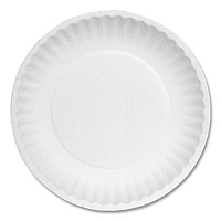 White Paper Plates, 6" dia, 100/Pack, 10 Packs/Carton (PP6GREWH)