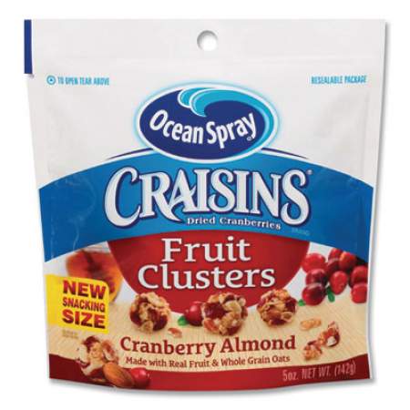 Ocean Spray Craisins Fruit Clusters, Cranberry Almond, 5 oz Resealable Bag, 12/Carton (OCE22963)