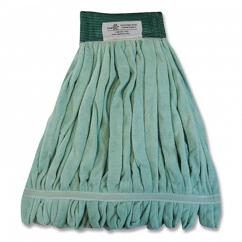 EchoFiber Microfiber Loop Mop, Medium, Split Microfiber, Green, 5" Green Headband (MWTMG)