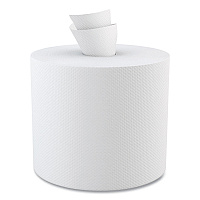 Center-Pull Hand Towels, 2-Ply, Perforated, 7.5 x 9, White, 600/Roll, 6 Rolls/Carton (6400)