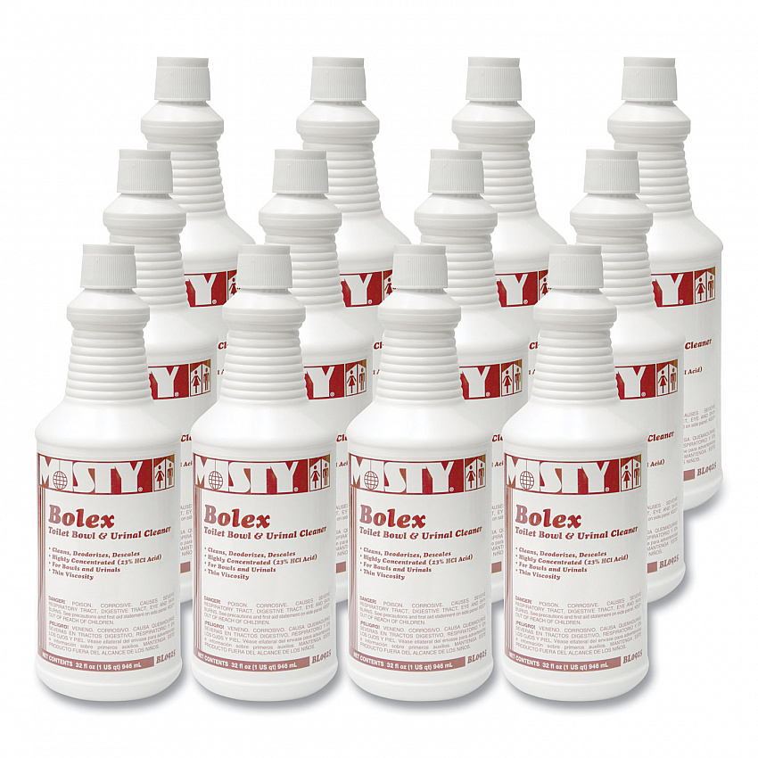 Bolex 23 Percent Hydrochloric Acid Bowl Cleaner, Wintergreen Scent, 32 oz Bottle, 12/Carton (1038799)