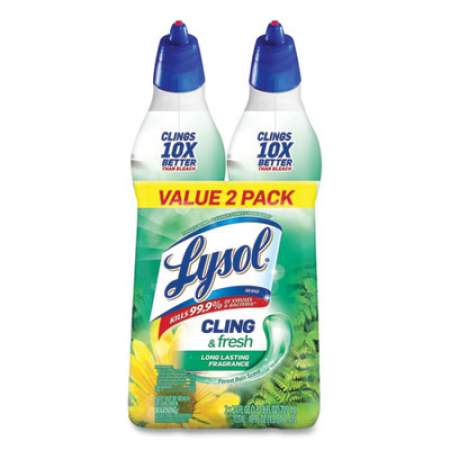 LYSOL CLEAN AND FRESH TOILET BOWL CLEANER CLING GEL, COUNTRY SCENT, 24 OZ, 2/PACK, 4 PACKS/CARTON (98015CT)