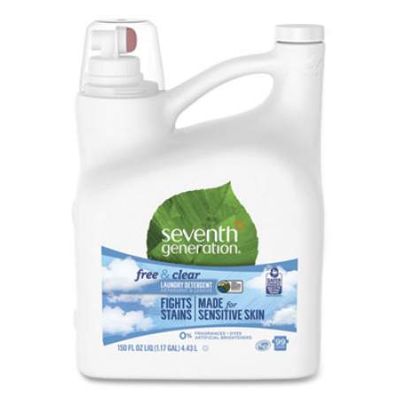 Seventh Generation Natural 2X Concentrate Liquid Laundry Detergent, Free and Clear, 99 loads, 150oz (22803)