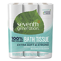 100% Recycled Bathroom Tissue, Septic Safe, 2-Ply, White, 240 Sheets/Roll, 24 Rolls/Pack, 2 Packs/Carton (13738CT)