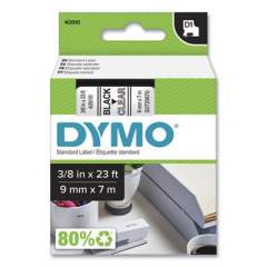 DYMO D1 High-Performance Polyester Removable Label Tape, 0.37" x 23 ft, Black on Clear (40910)