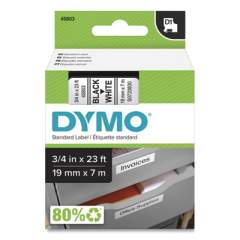 DYMO D1 High-Performance Polyester Removable Label Tape, 0.75" x 23 ft, Black on White (45803)