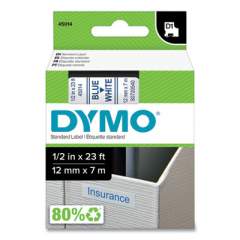 DYMO D1 High-Performance Polyester Removable Label Tape, 0.5" x 23 ft, Blue on White (45014)
