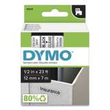 DYMO D1 High-Performance Polyester Removable Label Tape, 0.5" x 23 ft, Black on Clear (45010)
