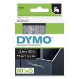 DYMO D1 High-Performance Polyester Removable Label Tape, 0.5" x 23 ft, White on Clear (45020)