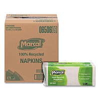 100% Recycled Luncheon Napkins, 1 Ply, 11.4 x 12.5, White, 400/Pack, 6 Packs/Carton (6506)
