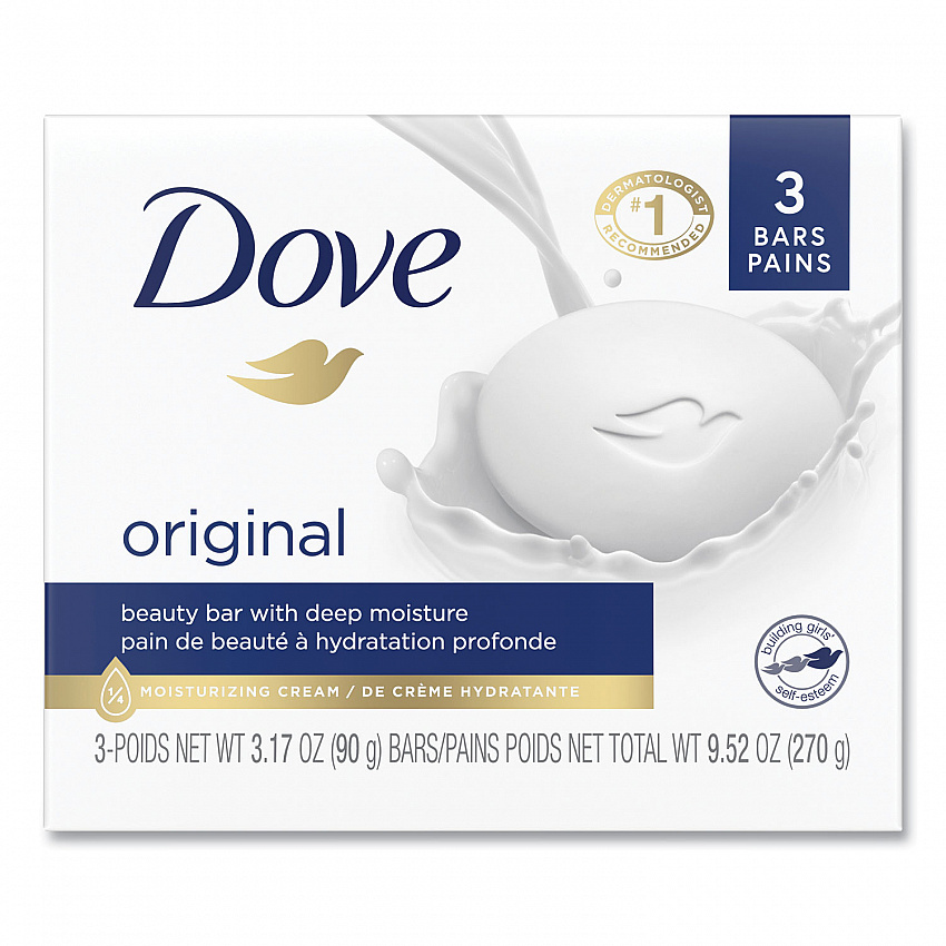 White Beauty Bar, Light Scent, 3.17 oz, 3/Pack (04090PK)