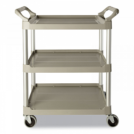 Three-Shelf Service Cart, Plastic, 3 Shelves, 200 lb Capacity, 18.63