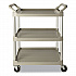 Three-Shelf Service Cart, Plastic, 3 Shelves, 200 lb Capacity, 18.63