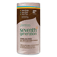 Natural Unbleached 100% Recycled Paper Kitchen Towel Rolls, 2-Ply, Individually Wrapped, 11 x 9, 120/Roll, 30 Rolls/Carton (13720CT)
