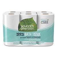 100% Recycled Bathroom Tissue, Septic Safe, 2-Ply, White, 240 Sheets/Roll, 12 Rolls/Pack, 4 Packs/Carton (13733CT)