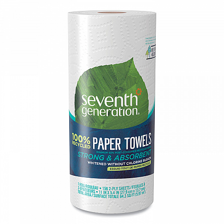 100% Recycled Paper Kitchen Towel Rolls, 2-Ply, 11 x 5.4, 156 Sheets/Roll, 24 Rolls/Carton (13722)