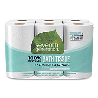 100% Recycled Bathroom Tissue, Septic Safe, 2-Ply, White, 240 Sheets/Roll, 12 Rolls/Pack (13733PK)