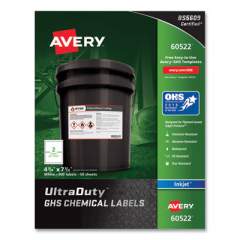 Avery UltraDuty GHS Chemical Waterproof and UV Resistant Labels, 4.75 x 7.75, White, 2/Sheet, 50 Sheets/Pack (60522)