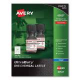 Avery UltraDuty GHS Chemical Waterproof and UV Resistant Labels, 1 x 2.5, White, 24/Sheet, 25 Sheets/Pack (60527)