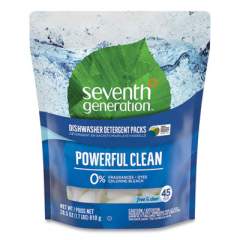 Seventh Generation Natural Dishwasher Detergent Concentrated Packs, Free and Clear, 45/Pack, 8 Packs/Carton (22897CT)