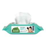 Seventh Generation Free and Clear Baby Wipes, Unscented, White, 64/Flip Top Pack, 12 Packs/Carton (34208CT)
