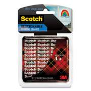 Scotch Restickable Mounting Tabs, Removable, Repositionable, Holds Up to 1 lb (4 Tabs), 1 x 1, Clear, 18/Pack (R100)