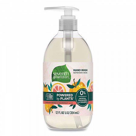 Natural Hand Wash, Mandarin Orange and Grapefruit Scent, 12 oz, 8/Carton (22925CT)