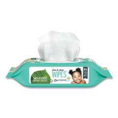 Seventh Generation Free and Clear Baby Wipes, Unscented, White, 64/Pack (34208)