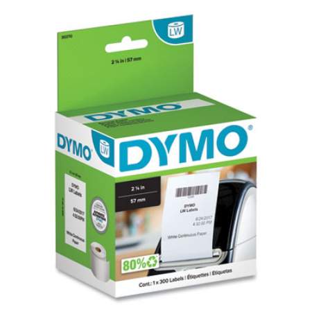 DYMO LabelWriter Continuous-Roll Receipt Paper, 2.25" x 300 ft, White (30270)