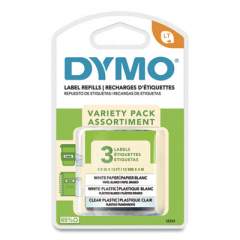 DYMO LetraTag Paper/Plastic Label Tape Value Pack, 0.5" x 13 ft, Assorted, 3/Pack (12331)