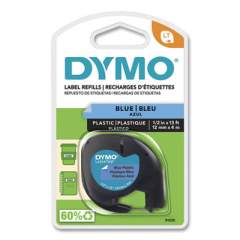 DYMO LetraTag Plastic Label Tape Cassette, 0.5" x 13 ft, Blue (91335)