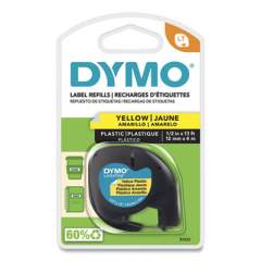 DYMO LetraTag Plastic Label Tape Cassette, 0.5" x 13 ft, Yellow (91332)