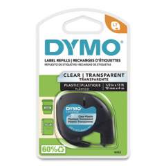 DYMO LetraTag Plastic Label Tape Cassette, 0.5" x 13 ft, Clear (16952)