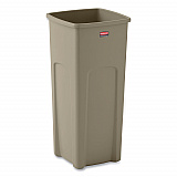 Untouchable Square Waste Receptacle, 23 gal, Plastic, Beige (356988BG)