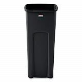 Untouchable Square Waste Receptacle, 23 gal, Plastic, Black (356988BK)