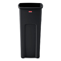 Untouchable Square Waste Receptacle, 23 gal, Plastic, Black (356988BK)