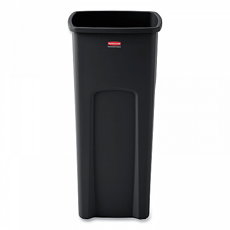 Untouchable Square Waste Receptacle, 23 gal, Plastic, Black (356988BK)