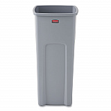 Untouchable Square Waste Receptacle, 23 gal, Plastic, Gray (356988GY)