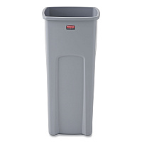 Untouchable Square Waste Receptacle, 23 gal, Plastic, Gray (356988GY)