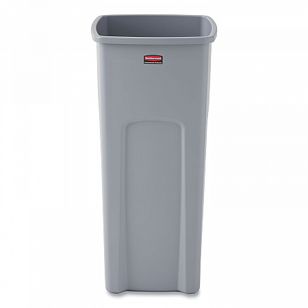 Untouchable Square Waste Receptacle, 23 gal, Plastic, Gray (356988GY)