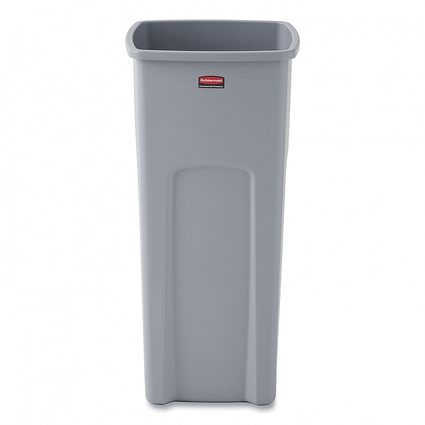 Untouchable Square Waste Receptacle, 23 gal, Plastic, Gray (356988GY)