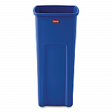 Untouchable Square Waste Receptacle, 23 gal, Plastic, Blue (356973BE)