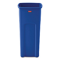 Untouchable Square Waste Receptacle, 23 gal, Plastic, Blue (356973BE)