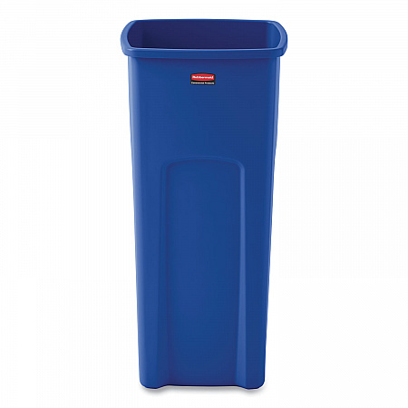 Untouchable Square Waste Receptacle, 23 gal, Plastic, Blue (356973BE)