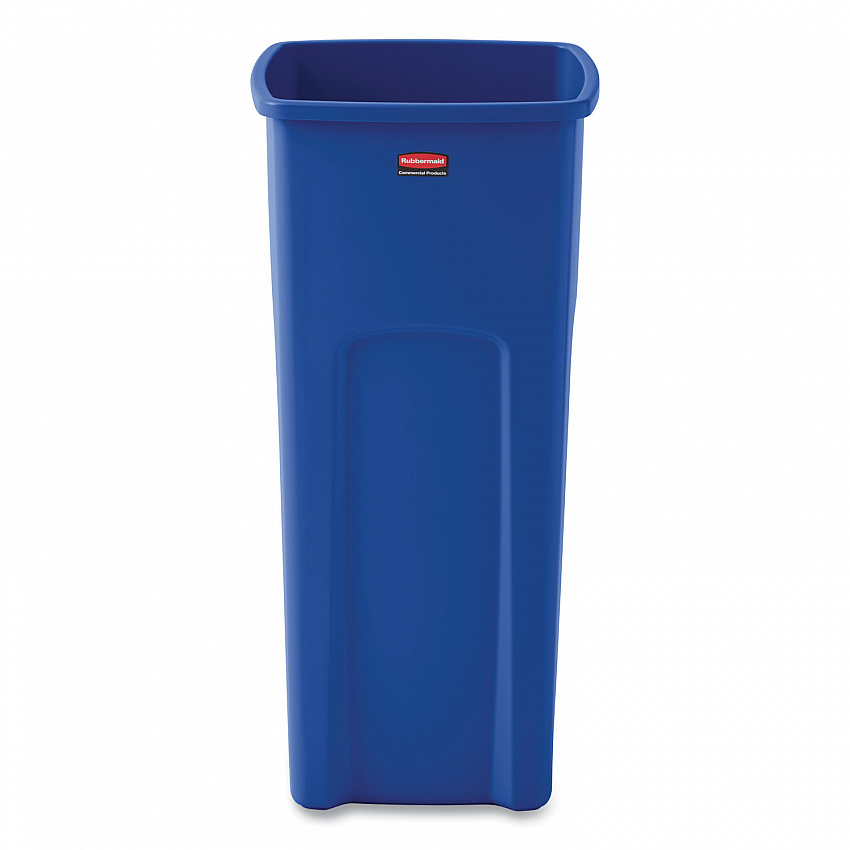 Untouchable Square Waste Receptacle, 23 gal, Plastic, Blue (356973BE)