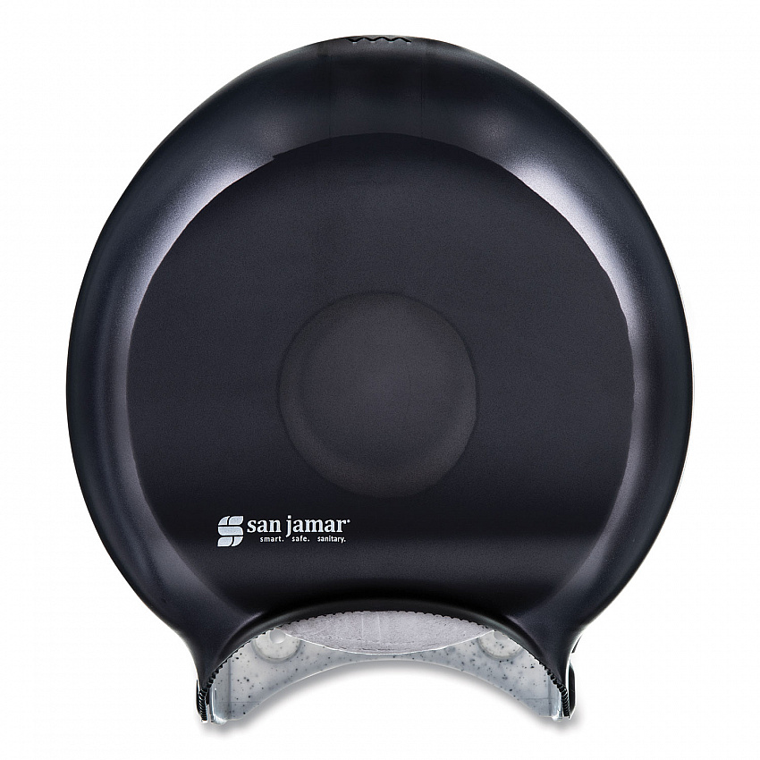 Single 9" Jumbo Bath Tissue Dispenser, Classic, 10.25 x 5.63 x 12, Transparent Black Pearl (R2000TBK)