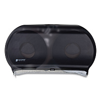 Twin 9" Jumbo BathTissue Dispenser, Classic, 19 x 5.25 x 12, Transparent Black Pearl (R4000TBK)