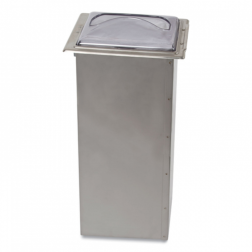 In-Counter Napkin Dispenser, 7 x 5.5 x 19.63, Stainless Steel/Clear (H2003CLSS)