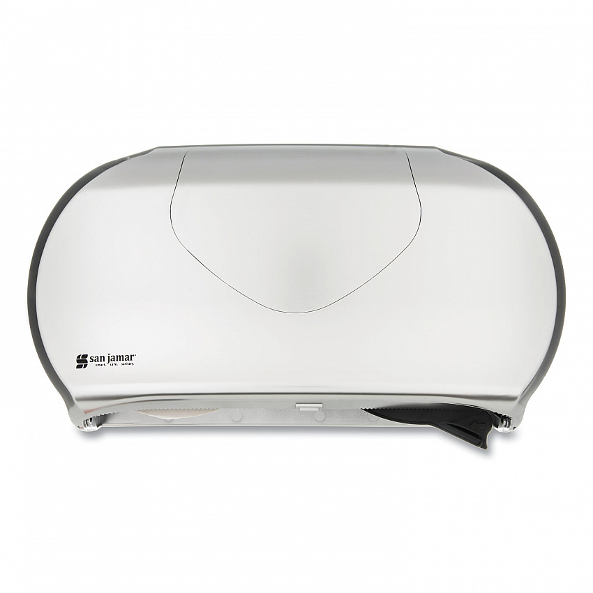 Twin 9" Jumbo Bath Tissue Dispenser, Summit, 19.25 x 6 x 12.25, Faux Stainless Steel (R4070SS)