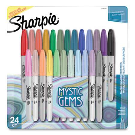 Sharpie Mystic Gems Markers, Fine Bullet Tip, Assorted, 24/Pack (2136727)